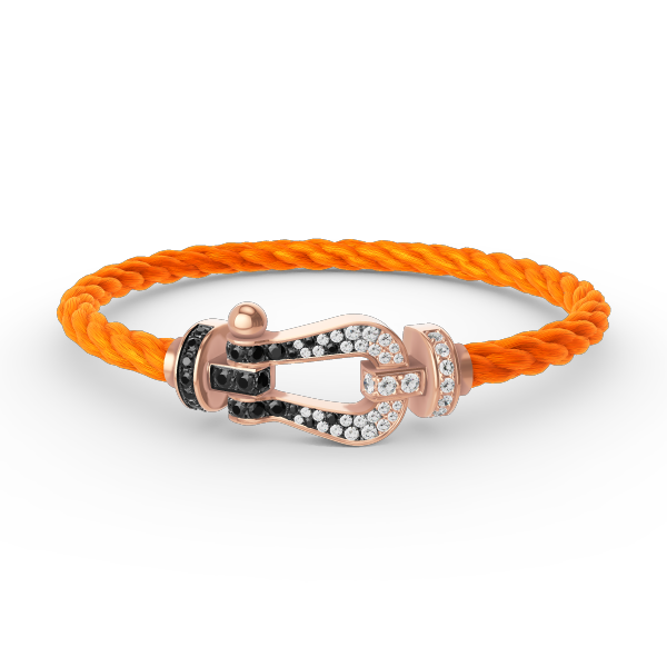 [Mystic]FORCE LARGE HORSESHOE BLACK WHITE DIAMOND BRACELET ROSE GOLD