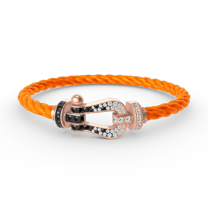 [Mystic]FORCE LARGE HORSESHOE BLACK WHITE DIAMOND BRACELET ROSE GOLD