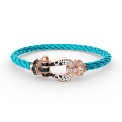 [Mystic]FORCE LARGE HORSESHOE BLACK WHITE DIAMOND BRACELET ROSE GOLD