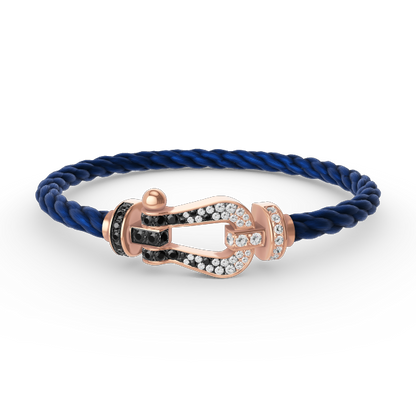 [Mystic]FORCE LARGE HORSESHOE BLACK WHITE DIAMOND BRACELET ROSE GOLD