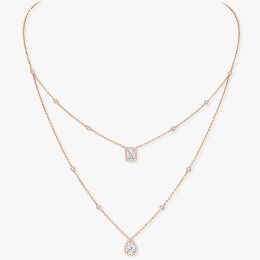 [Mystic JURI]MY TWIN 2 ROW DIAMOND NECKLACE