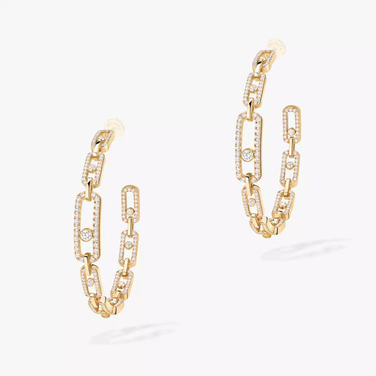 [[Mystic JURI]Move Link Diamond Hoop Earrings