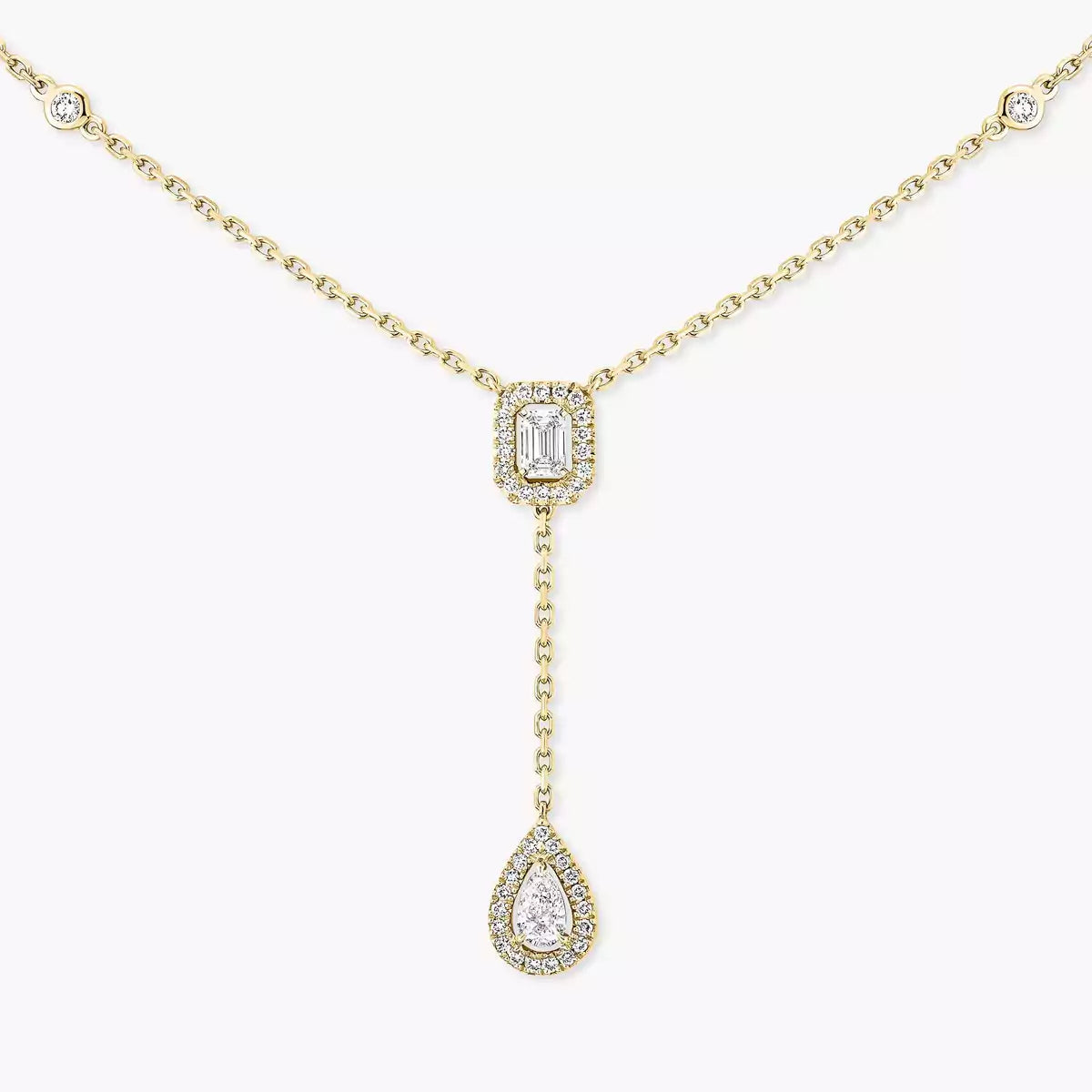 [Mystic JURI]Gold Diamond Tie Necklace