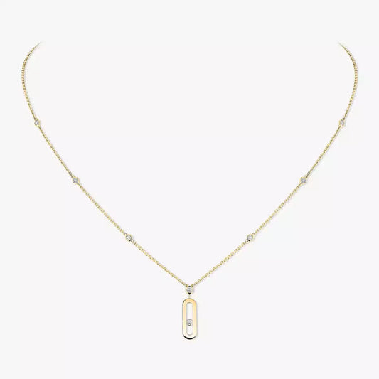 [Mystic JURI] Move Uno Gold Diamond Long Necklace