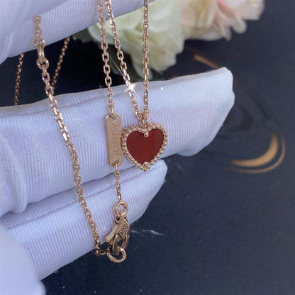 [Mystic]SWEET CLOVER CARNELIAN HEART NECKLACE