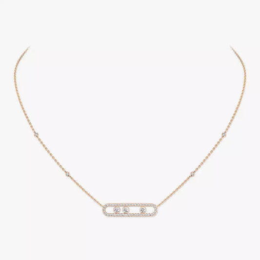 [Mystic JURI] Move Pave_ Rose Gold Diamond Necklace