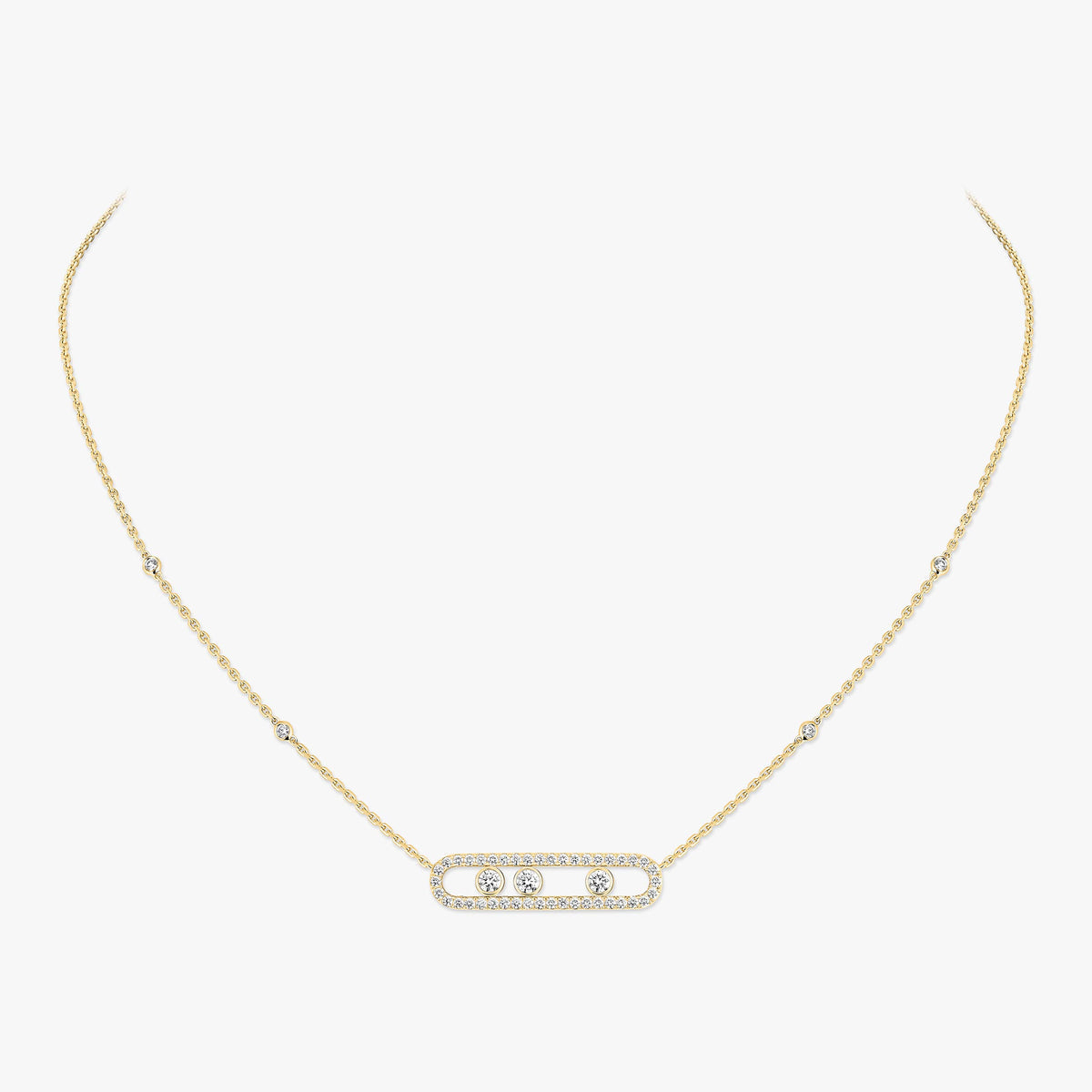 [Mystic JURI] Move Pave_ Rose Gold Diamond Necklace