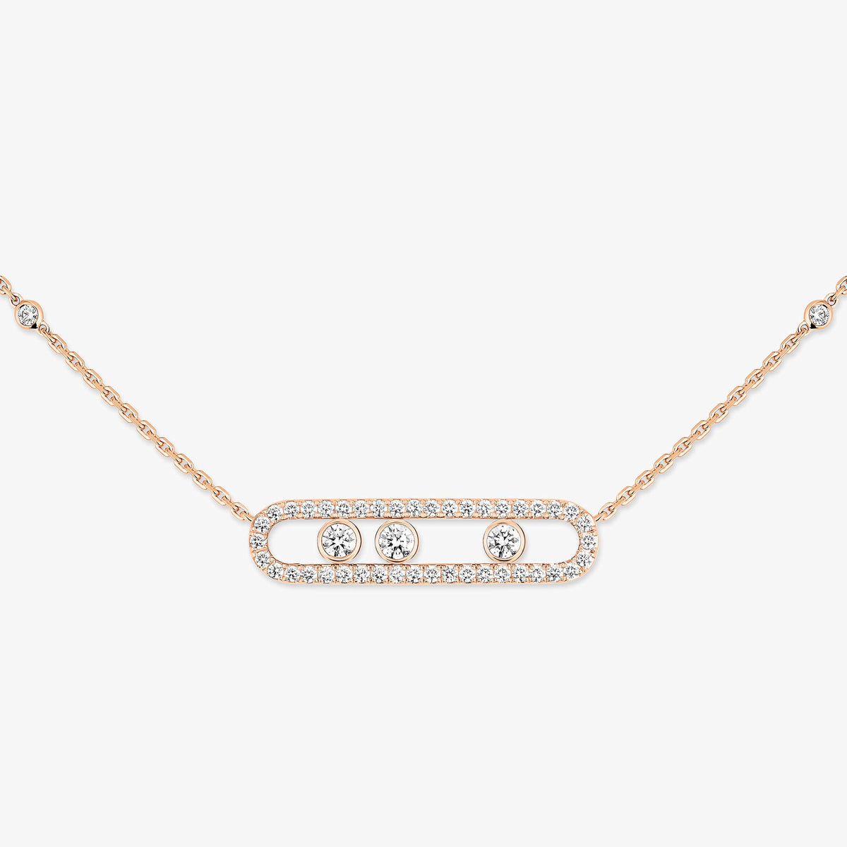 [Mystic JURI] Move Pave_ Rose Gold Diamond Necklace