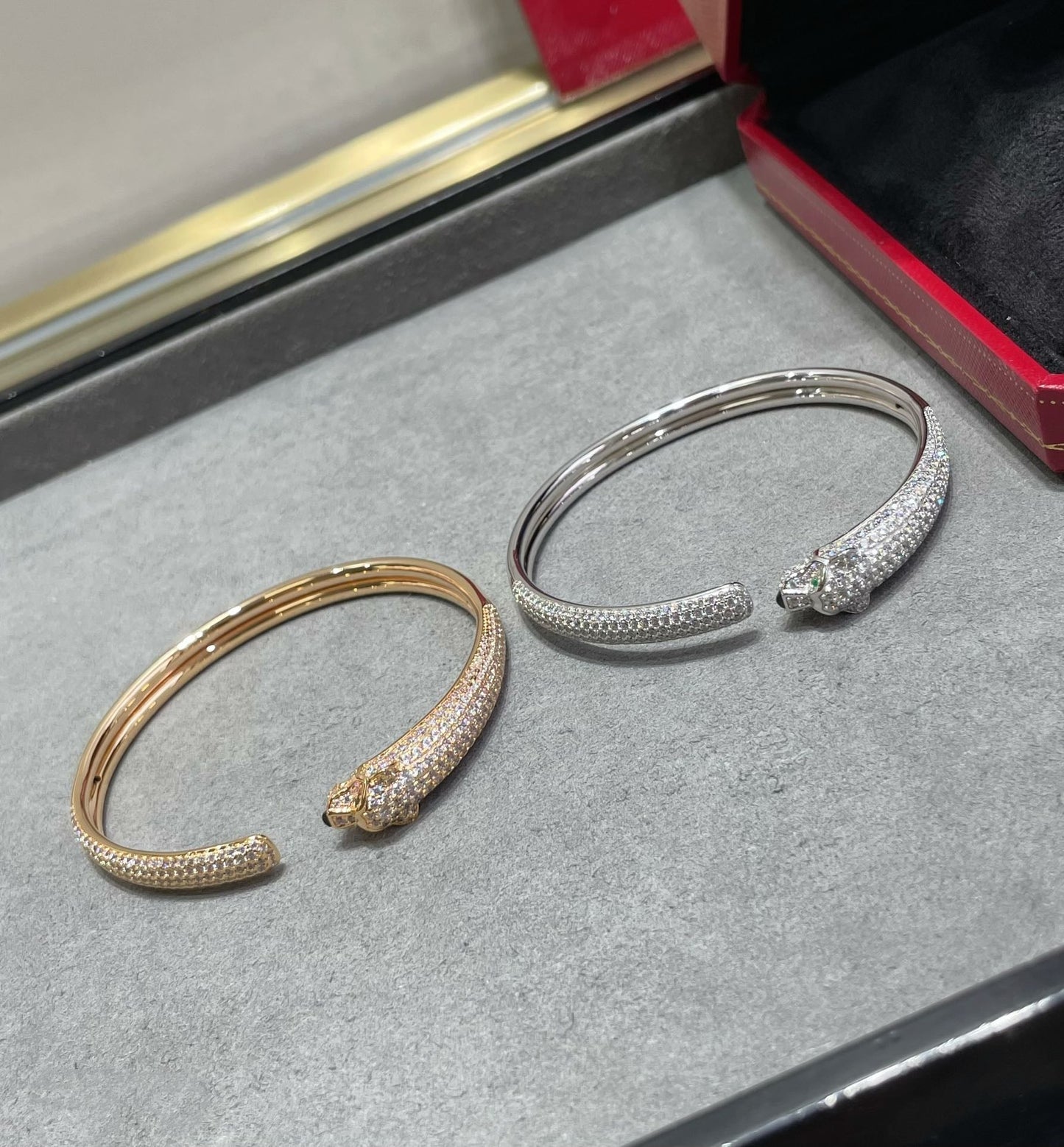 [Mystic]PANTHERE FULL DIAMOND OPEN BRACELET