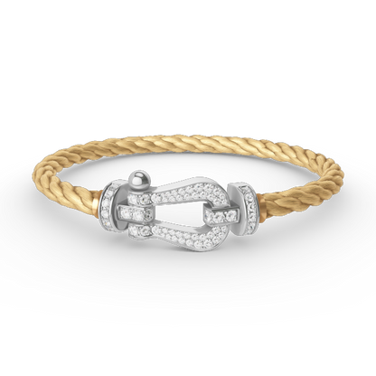 [Mystic]FORCE LARGE HORSESHOE FULL DIAMOND BRACELET SILVER