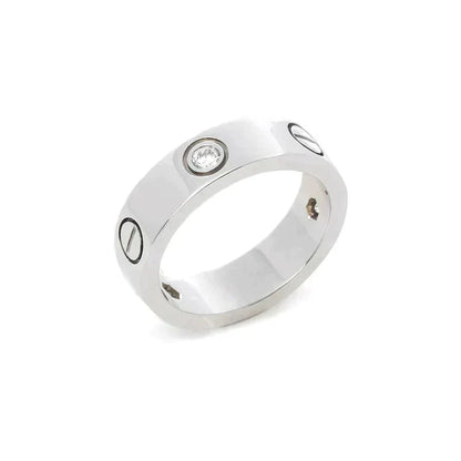 [Mystic]LOVE RING 5.5MM 3 DIAMONDS SILVER